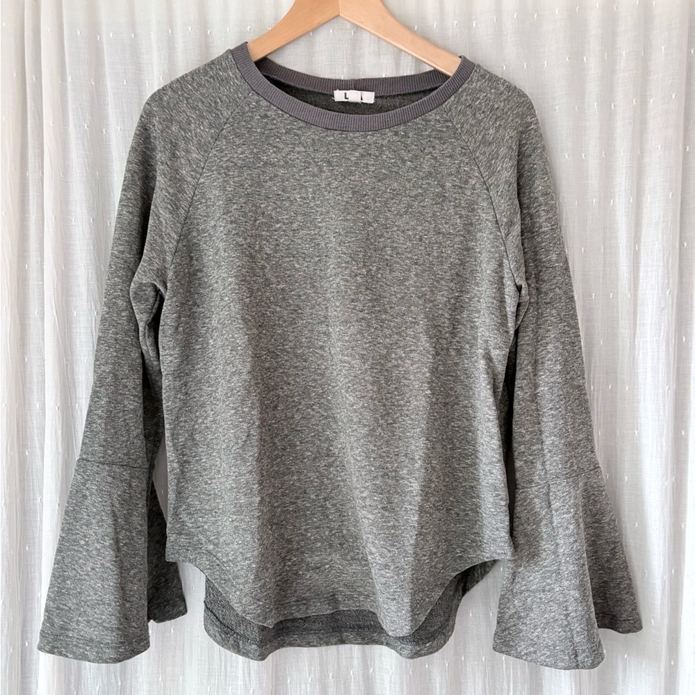 LNA Gray Bell Sleeve Sweater